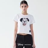 101 DALMATIAN SMILE PRINTING CROP TOP_BLACK