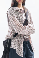 Cream vintage check shirt