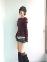 Milkfur high neck suede jumper