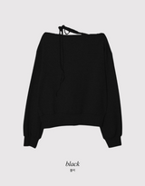 #ワンショルダーリボンルーズフィットスウェットシャツ (4color)