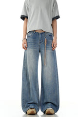 Bamboo Texture Wide Jeans