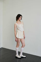 CUDDLY BALLOON SKIRT PANTS / BEIGE