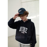 HUKEロゴNAVYフードT
