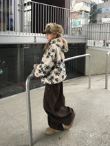 Cartoon Flower Poggle Hooded Zip-up (3c)