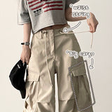 Waist String Parachute Cargo Wide Pants