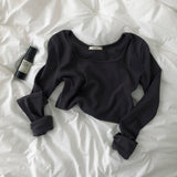 [Bellide made] Maiden Square Neck Long Sleeve T-shirt