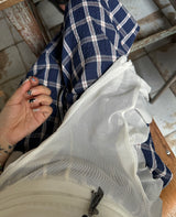 Checked around wide pants