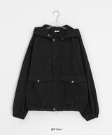 [unisex] サルコットンフードジップアップジャケット