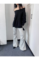 Off-loose shoulder sweatshirt