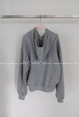 Heart patch oversized-fit hooded zip-up