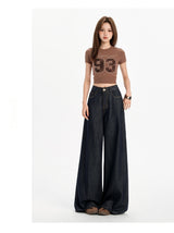 Lyocell ルーズフィットワイドデニムパンツ