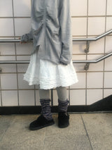 Unbalanced Shirring Long Sleeve