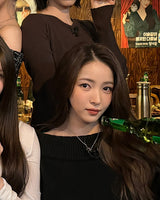 [worn by kim heejae gfriend sowon] silver linked rhodium plating + 925 silver necklace N062-02H