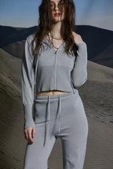 SOFT KNIT ZIP-UP