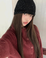 ドルビンフラワーペンダントニットビーニー