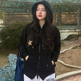 Leopard Star 2way Zip-Up Hoodie - 2COLOR