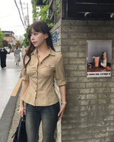 sand beige cotton slender sh