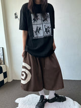 Hip Tone Side Big Snail Balloon Bermuda Shorts 4color