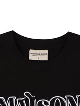 Women's Crop Span Romantic Logo Short Sleeve T-Shirt Black (FCE2TS203W)