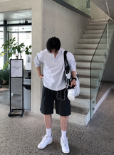 Look Wibird Supima Pigment Bermuda Pin Tuck Shorts