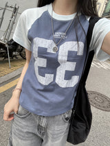 ビンテージ 33 ビッグナンバーラグランTシャツ