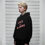 PEANUT STAIN - Fakenut Stain Made In Asterisk Black Oversized Hoodie