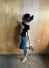 roll up capri denim