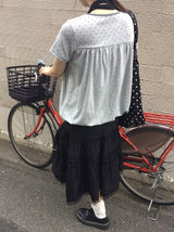 ブティン ドット ボタン バルーン ショートスリーブ ティーシャツ