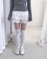 sheer white line heart-neck top