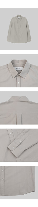 Basic cotton shirt [beige gray]