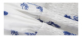 Blue Flower Cotton Sleeveless Long Dress