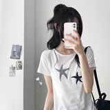 スリムフィット💫 スターフィッシュプリントショートスリーブTシャツ(2 colors)
