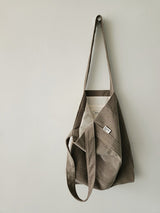 コーデュロイシンプルラインバッグ (khaki gray)