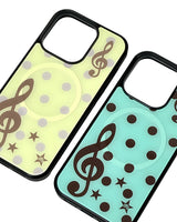[made] Dot treble clef pink phone case (MagSafe glass bumper)