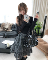 ハイピー チェックティアードミディスカート