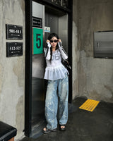 Ribbon washing denim
