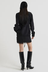 Sheer String Blouse, Black