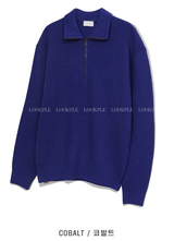 Nade Washable Overfit High Neck Turtle Semi-Zip-Up Knit