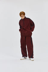 LIGHTWEIGHT LOGO JOGGER PANTS BLACK/BURGUNDY