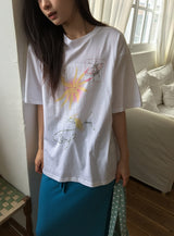 Kuon Print Loose Fit Short Sleeve Tee