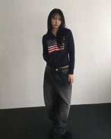 USA ニットフードジャンパー