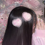 fluffy hair clip-baby heart