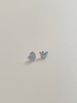 グリッターバタフライハートピアス/３色/２オプション