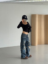 DAMAGE DIRTY DENIM