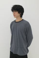 シンボルロゴストライプTシャツ チャコール
