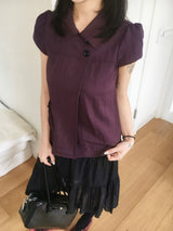 Mori two-button collar pocket blouse (4c)