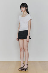 ペタラインレースTEE white