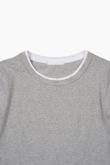 モダルツートーンレイヤード長袖Tシャツ