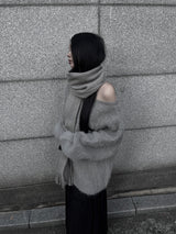 オーバーフィットモヘアリップネックニット (2color)