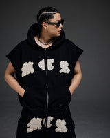 M.C.R. code stud zip-up vest HD BK
